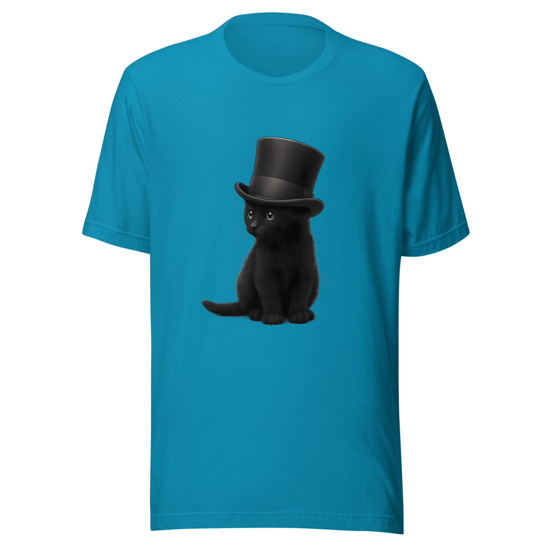 Sir Whiskers – Black Cat with Top Hat (T-Shirt) - Image 7