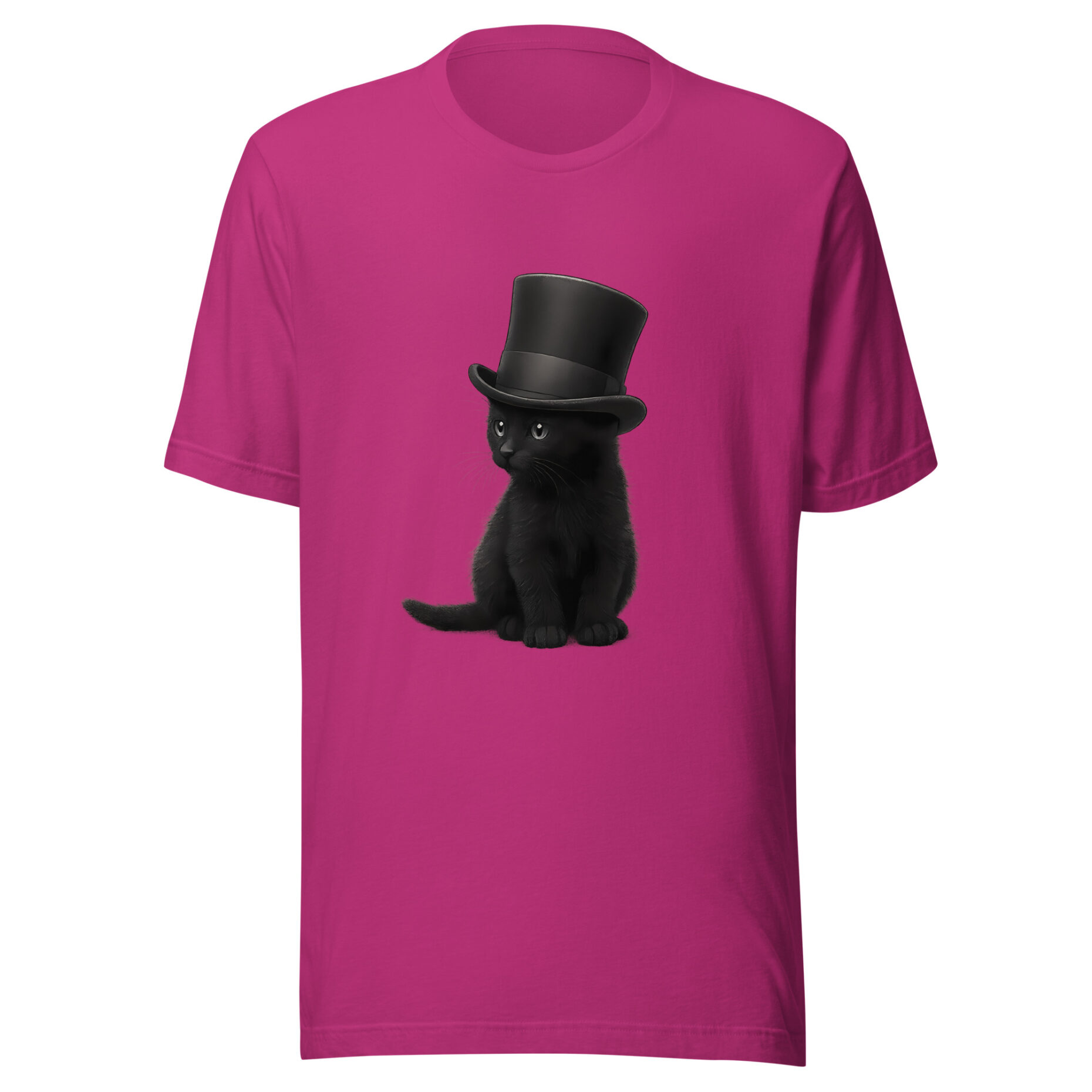 Sir Whiskers – Black Cat with Top Hat (T-Shirt) - Image 5