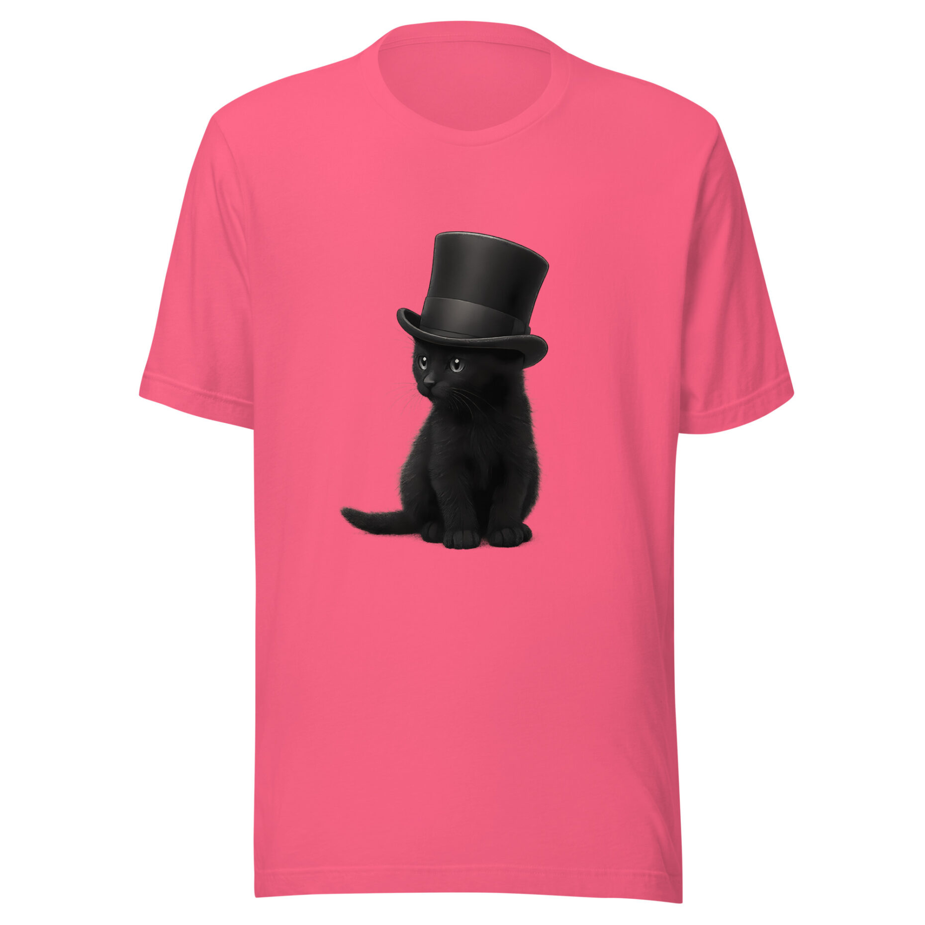 Sir Whiskers – Black Cat with Top Hat (T-Shirt) - Image 11