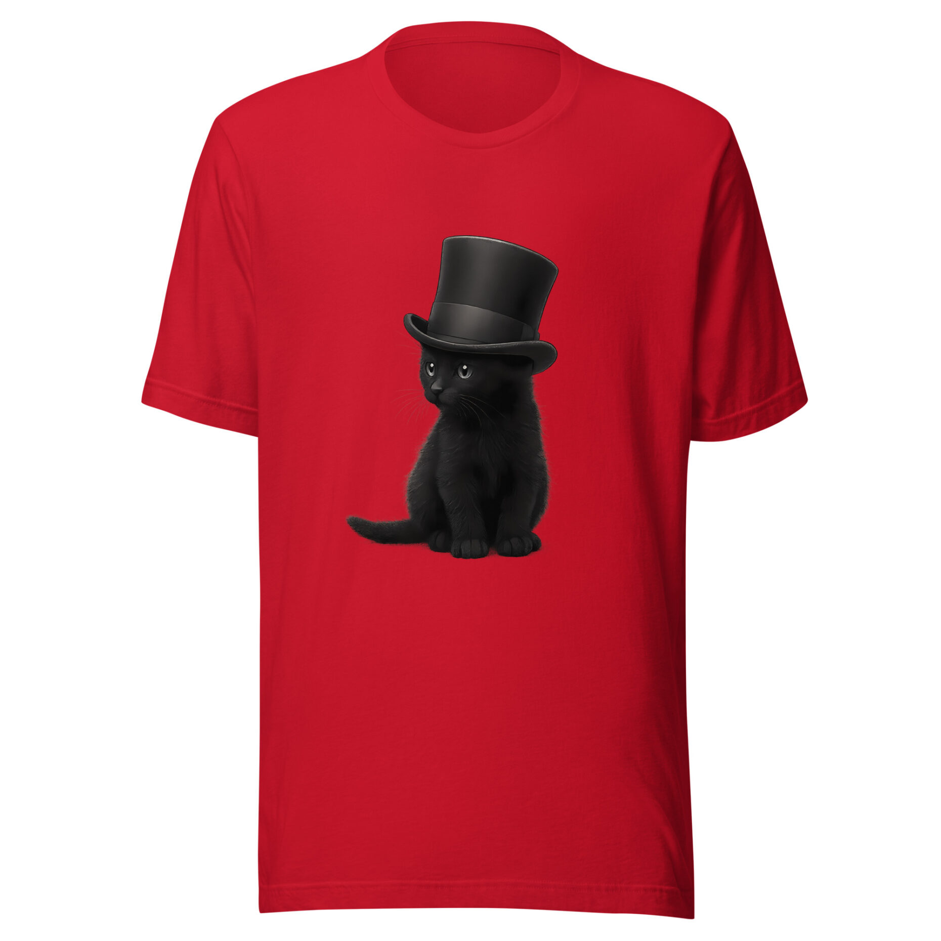 Sir Whiskers – Black Cat with Top Hat (T-Shirt) - Image 3