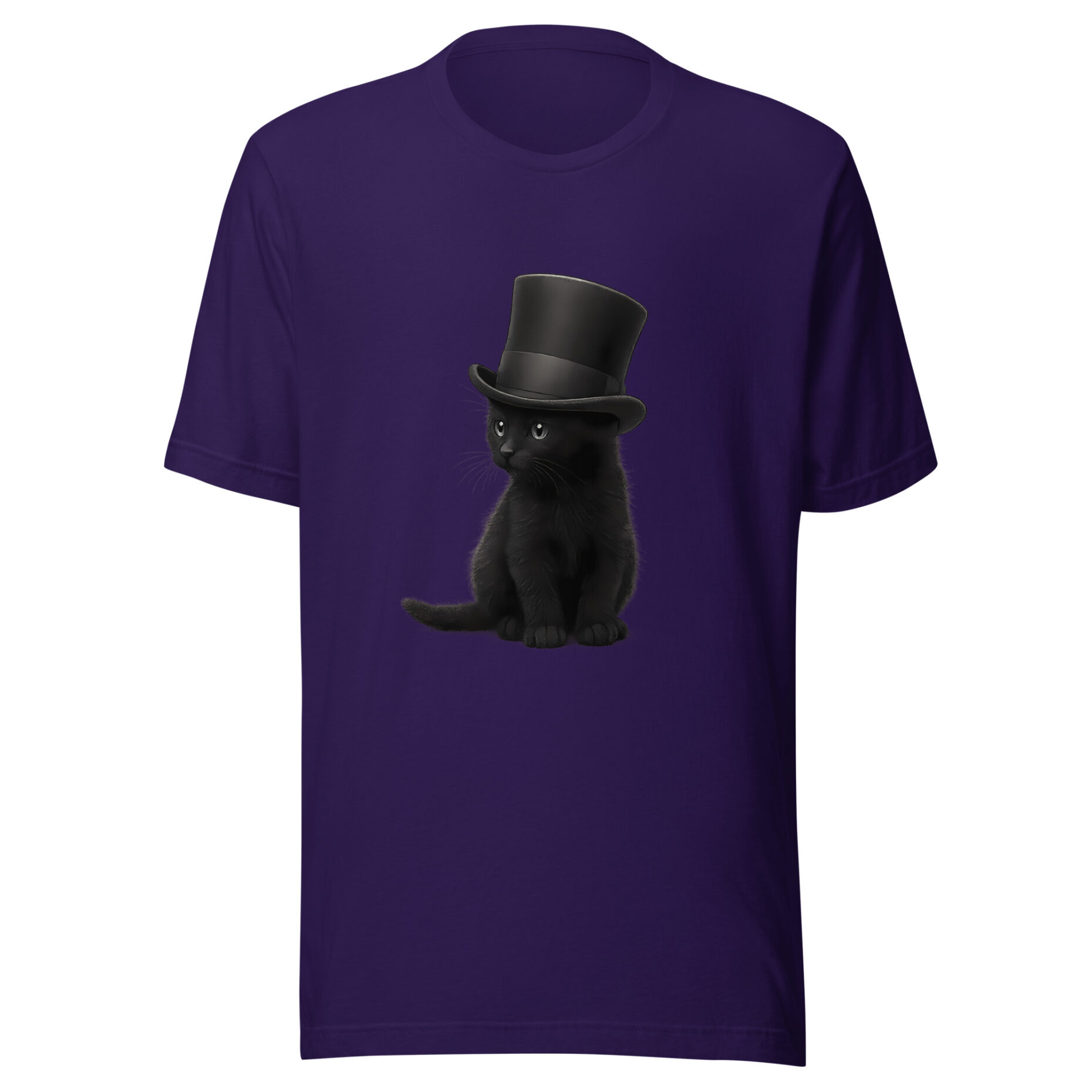 Sir Whiskers – Black Cat with Top Hat (T-Shirt) - Image 2