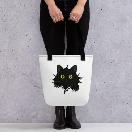 Shadow Peek Cat Tote Bag
