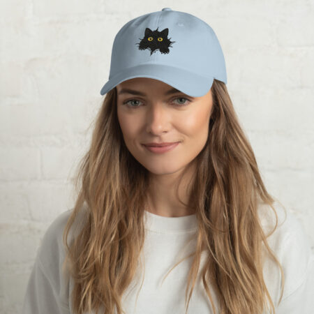 Shadow Peek Cat Dad Hat – Embroidered Edition